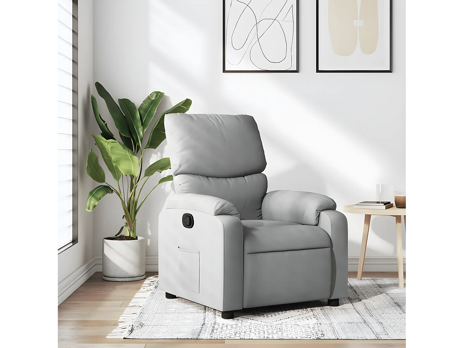 Fauteuil inclinable Gris clair Tissu