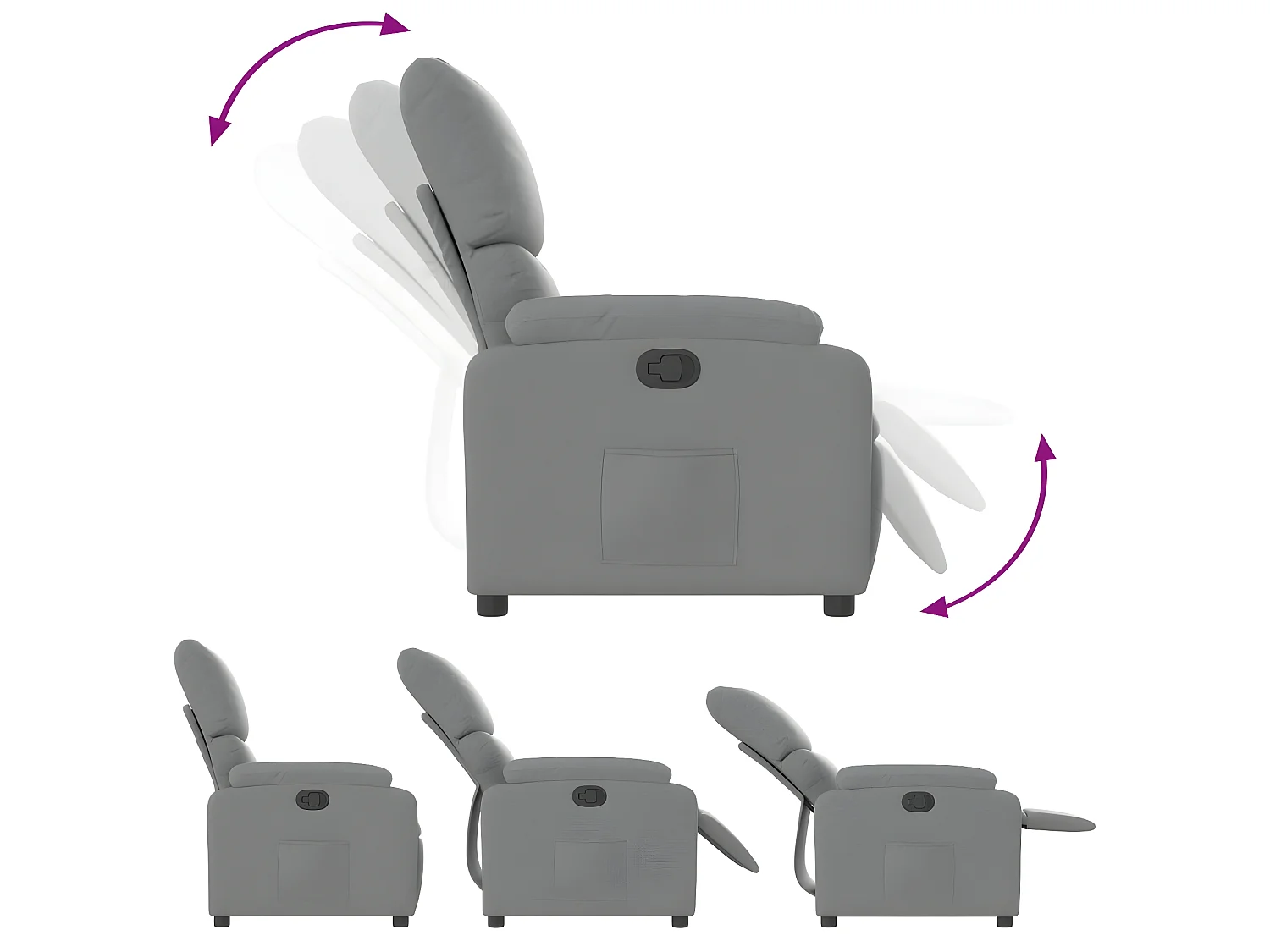 Fauteuil inclinable Gris clair Tissu