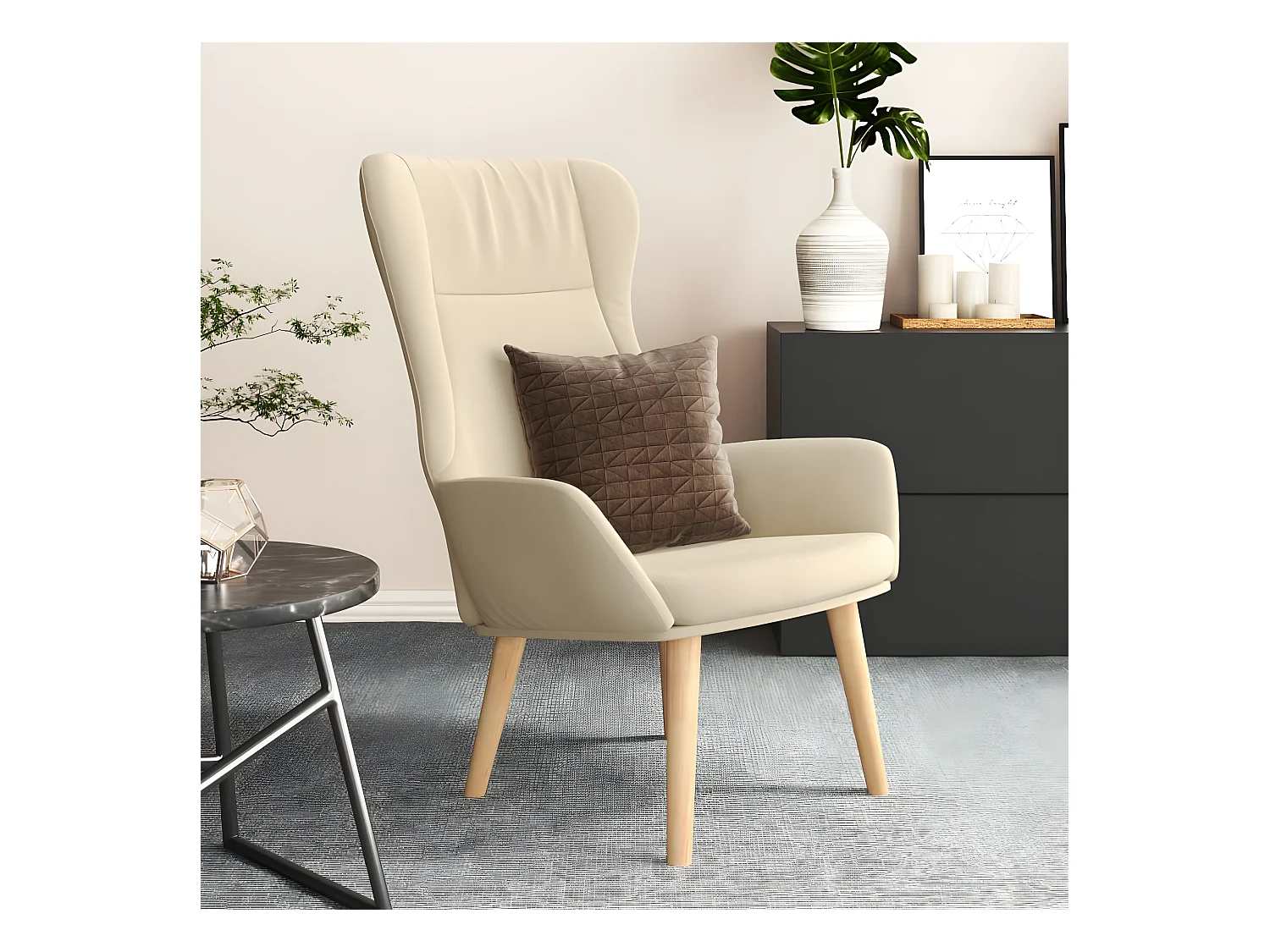 Chaise de relaxation Crème Tissu