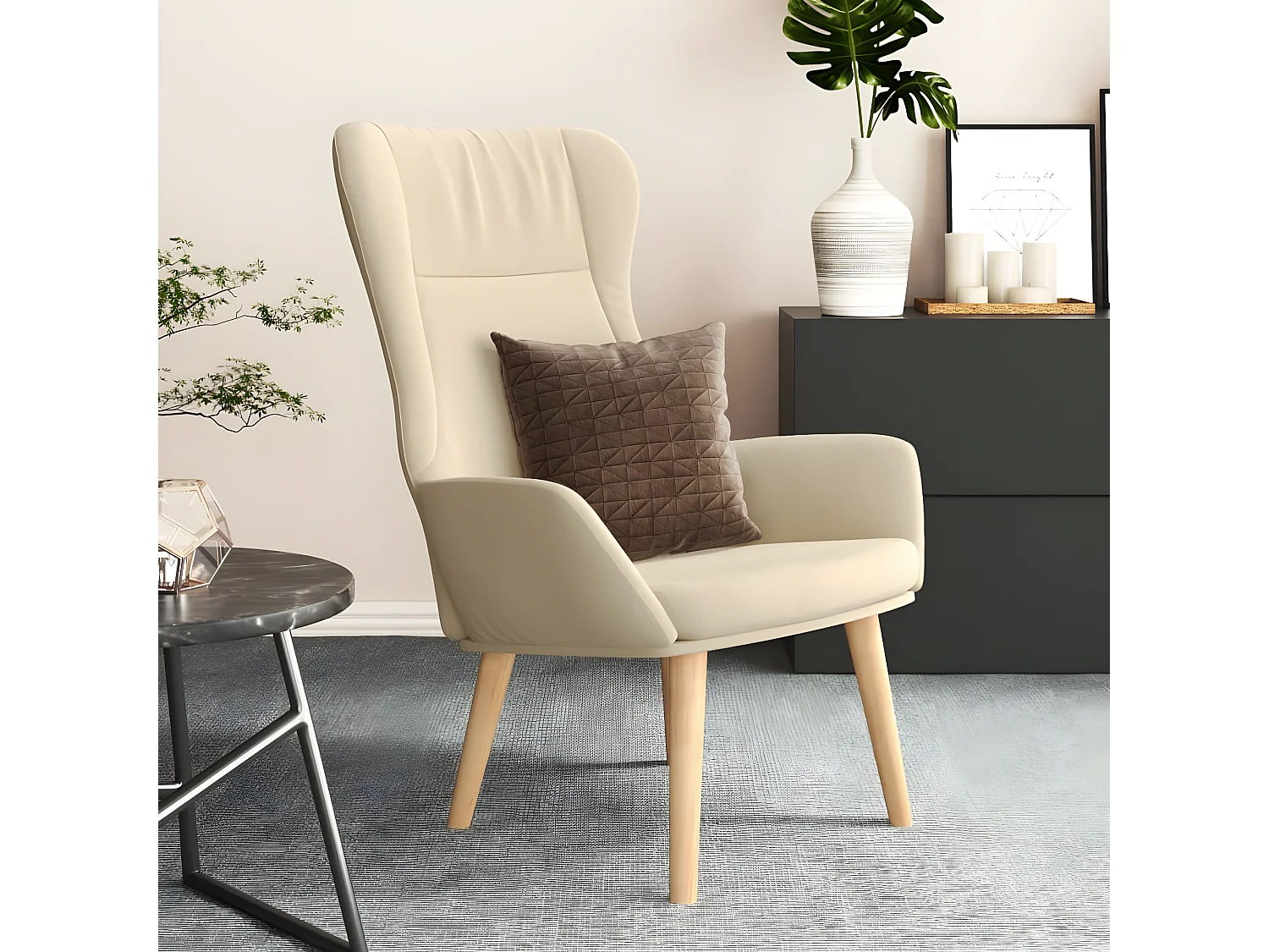 Chaise de relaxation Crème Tissu