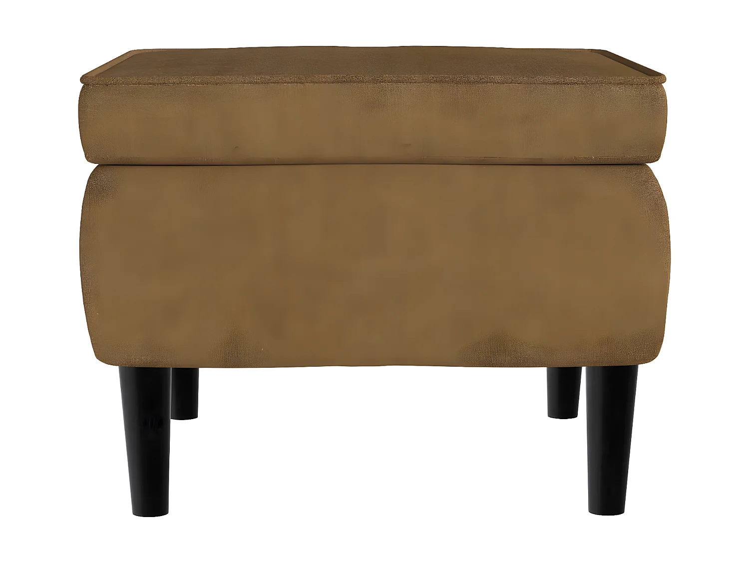 Fauteuil à oreilles avec tabouret marron velours