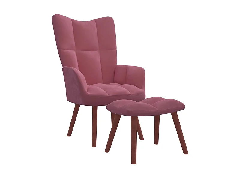 Sillón de relajación con reposapiés Terciopelo Rosa