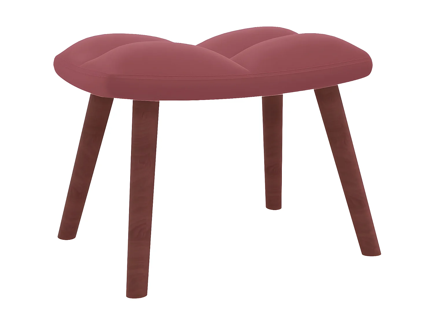 Chaise de relaxation avec repose-pied Rose Velours