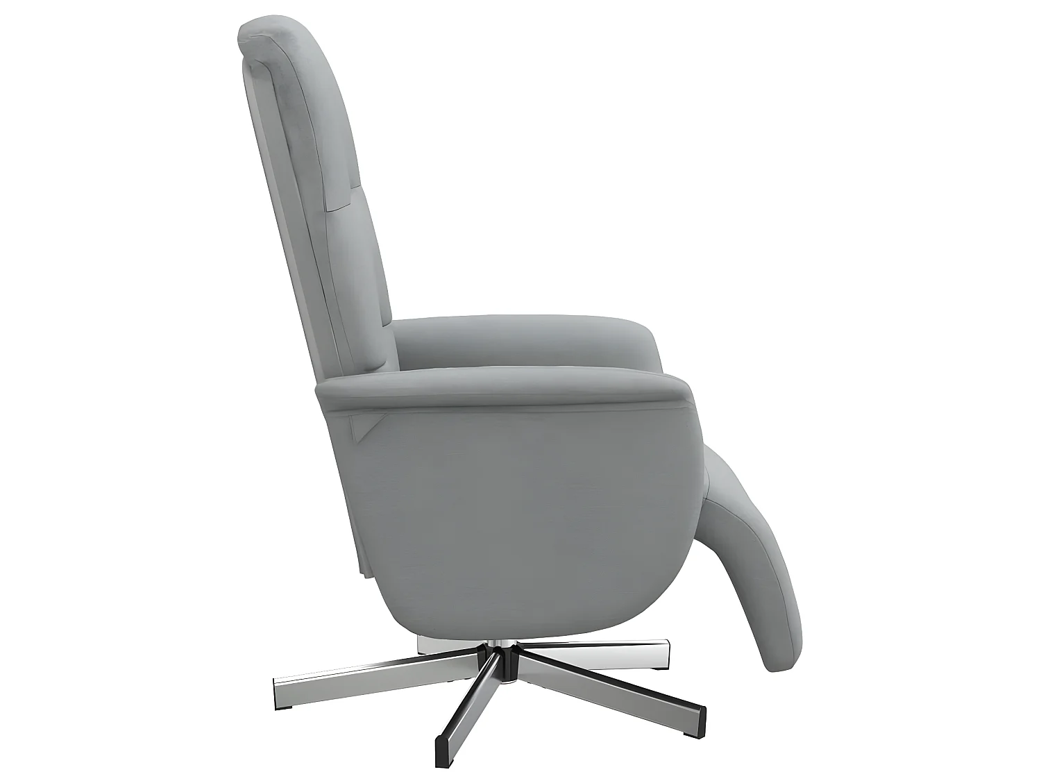 Fauteuil inclinable avec repose-pieds gris clair tissu