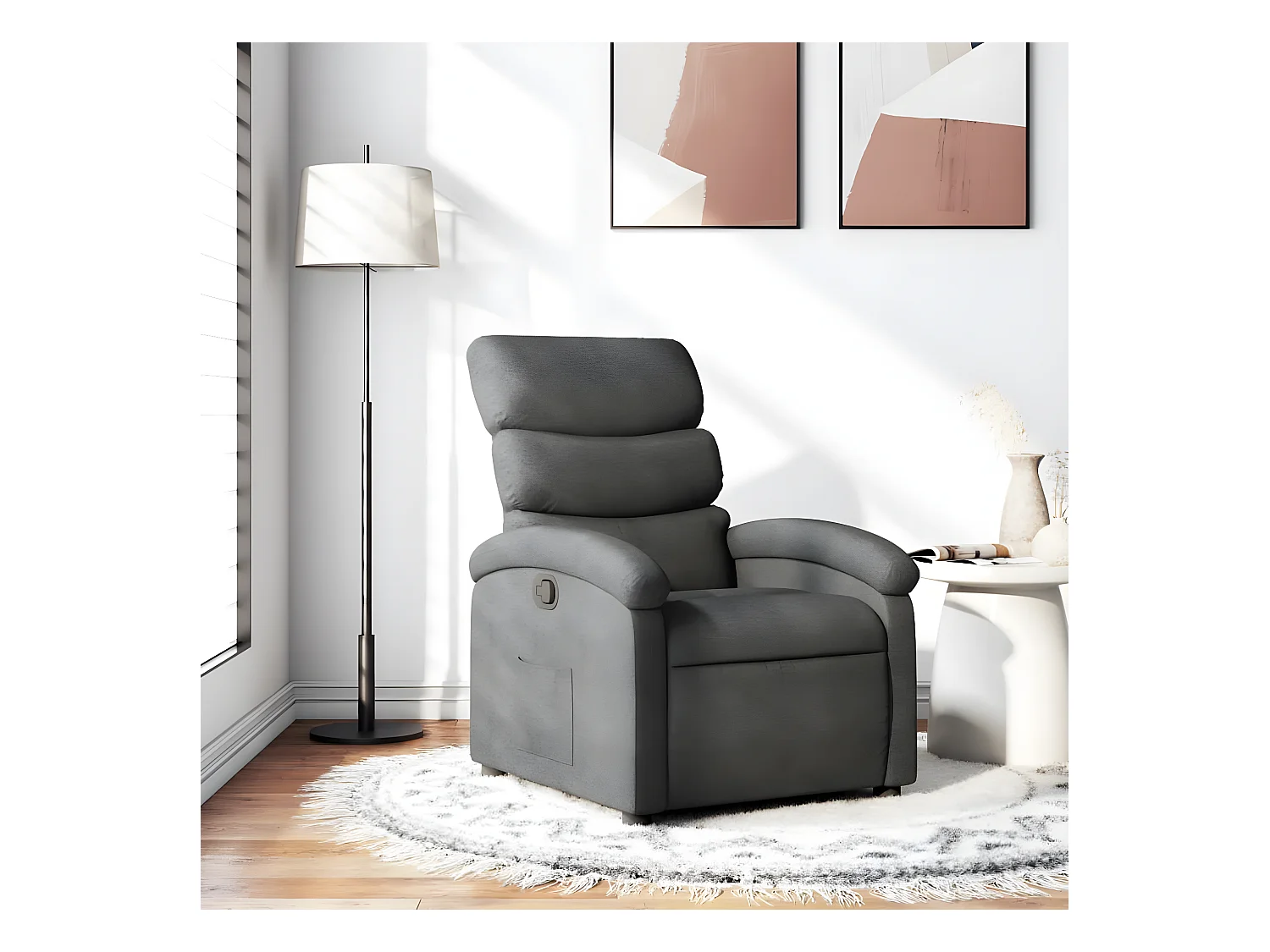 Fauteuil inclinable Gris foncé Tissu