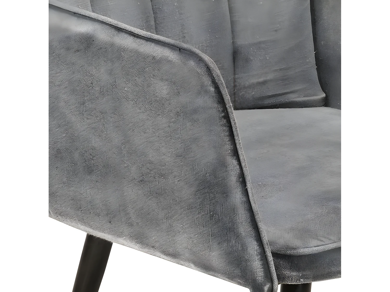 Fauteuil met voetsteun Grijs vintage canvas