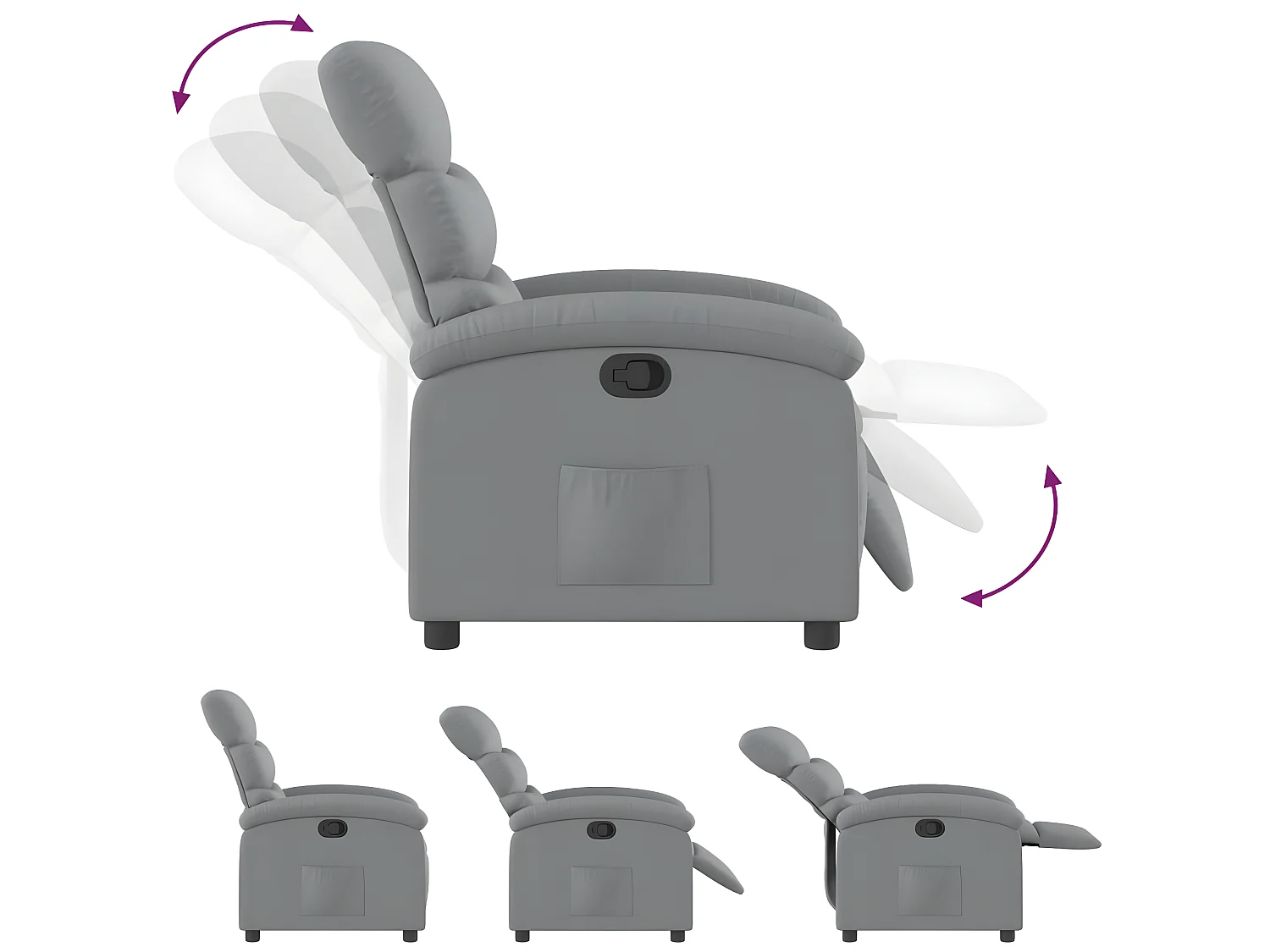 Fauteuil inclinable Gris clair Tissu