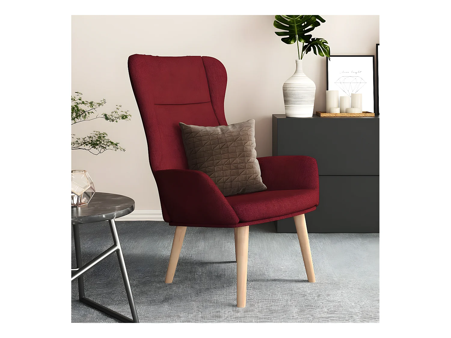 Chaise de relaxation Rouge bordeaux Tissu