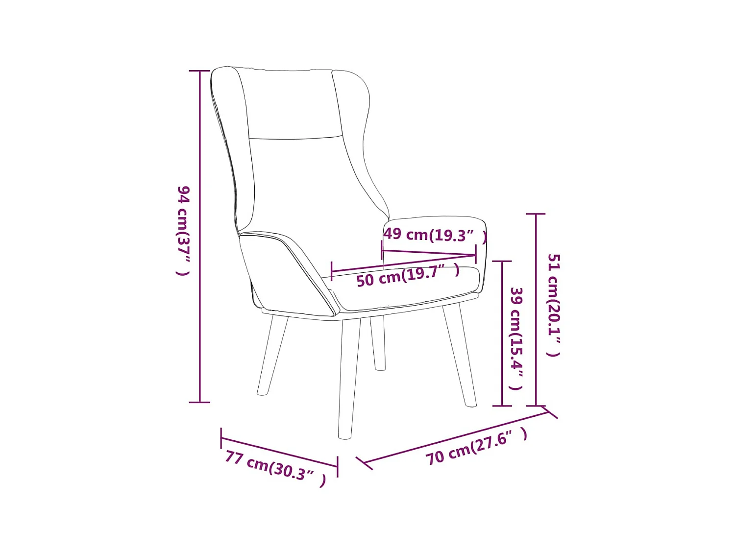 Chaise de relaxation Rouge bordeaux Tissu