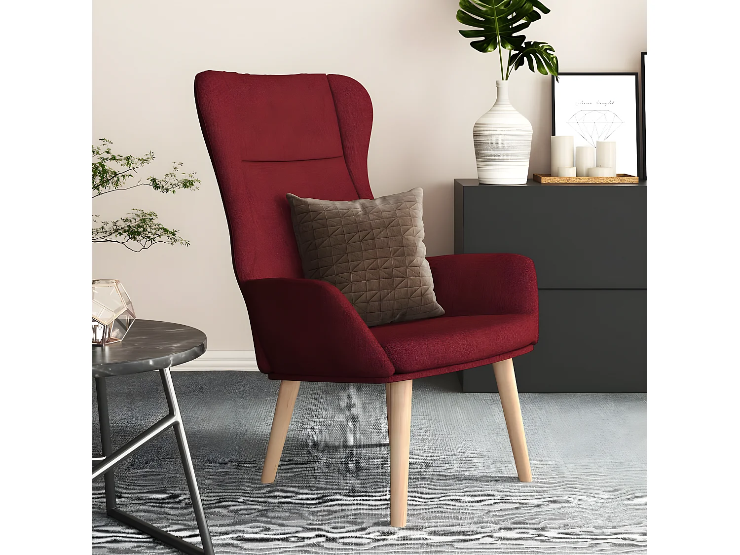 Chaise de relaxation Rouge bordeaux Tissu
