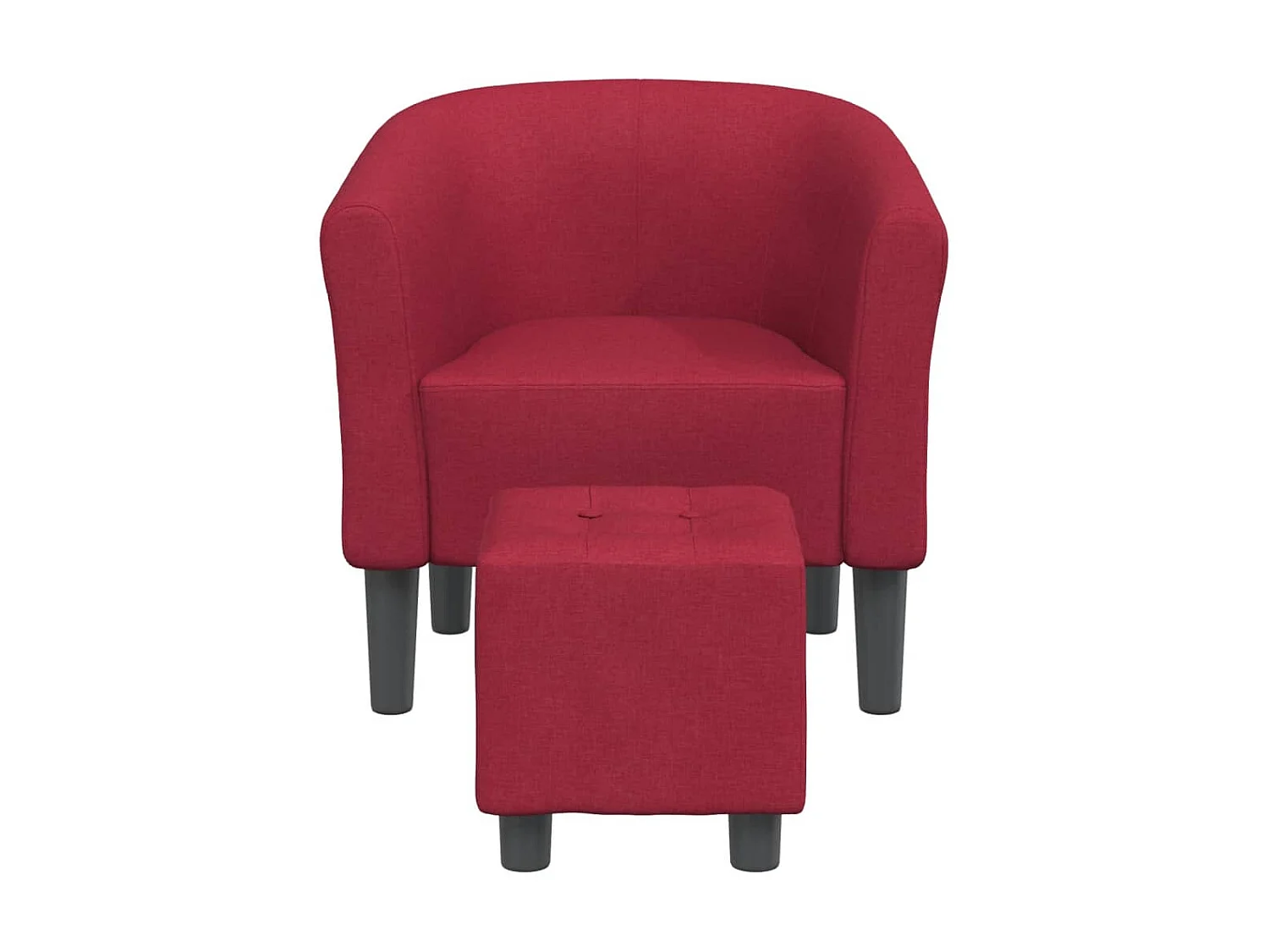 Fauteuil cabriolet avec repose-pied rouge bordeaux tissu