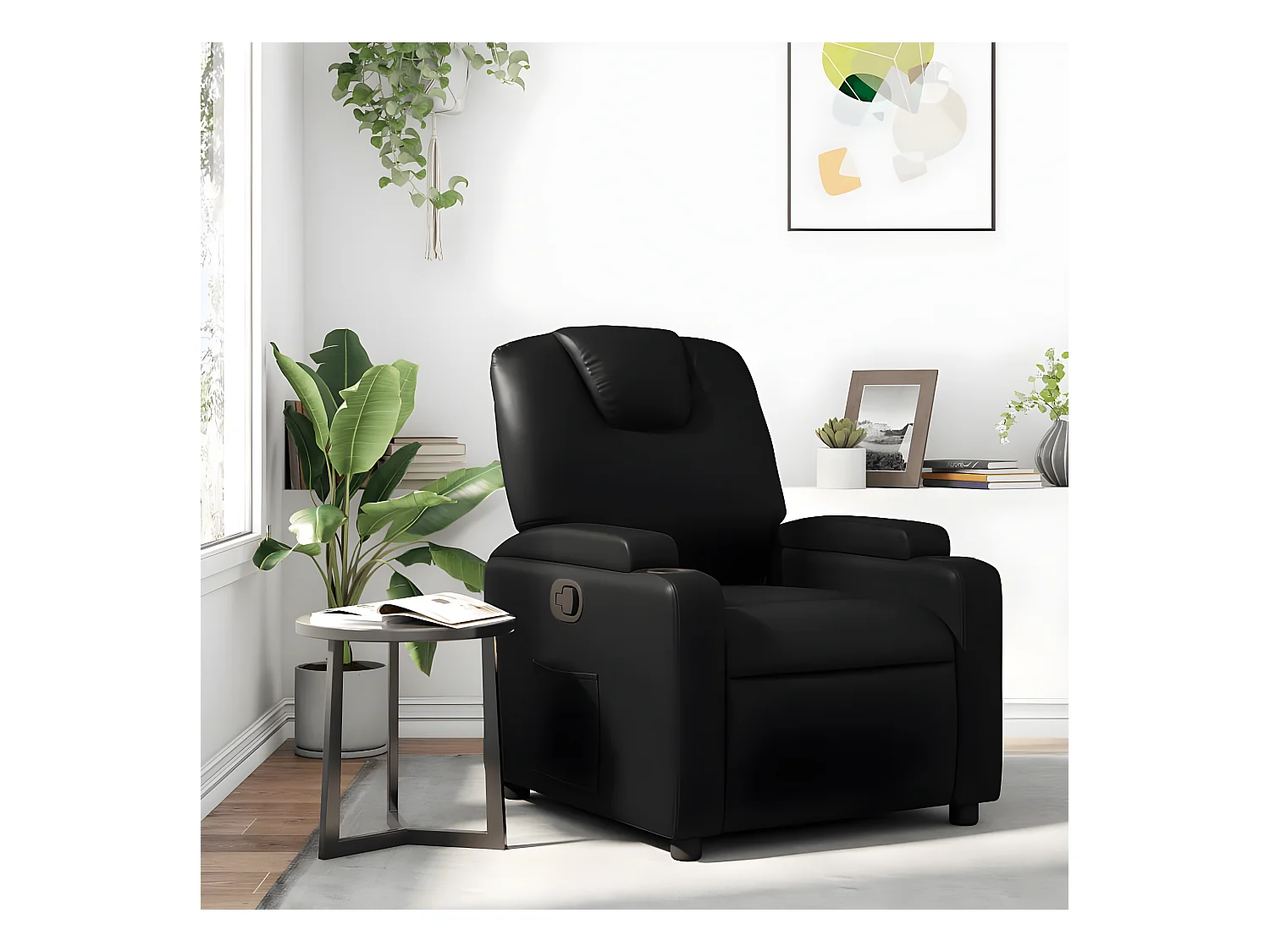 Fauteuil inclinable Noir Similicuir