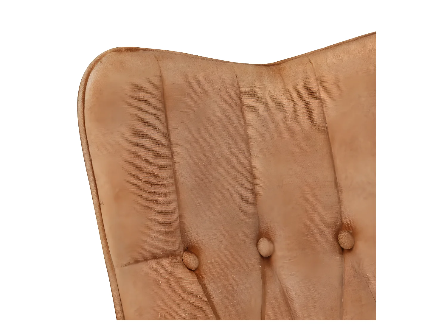 Chaise à oreilles avec repose-pied Marron Toile
