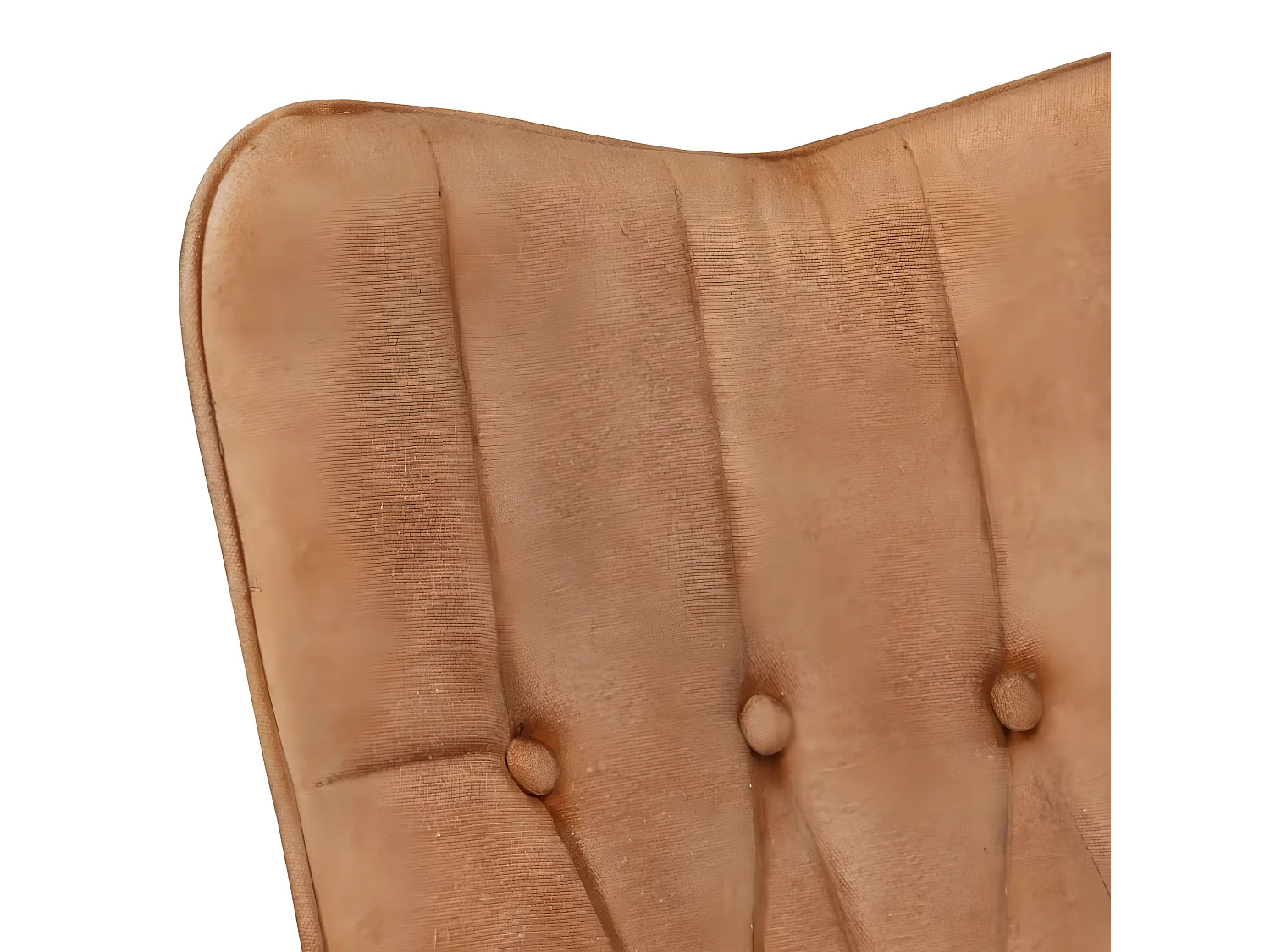 Chaise à oreilles avec repose-pied Marron Toile