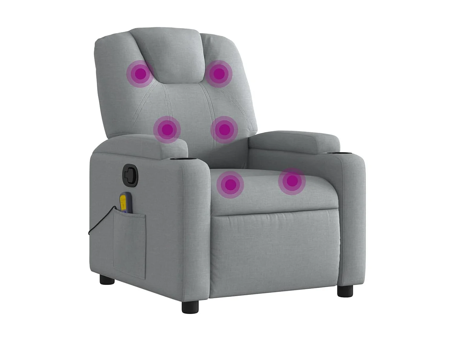 Fauteuil de massage inclinable Gris clair Tissu