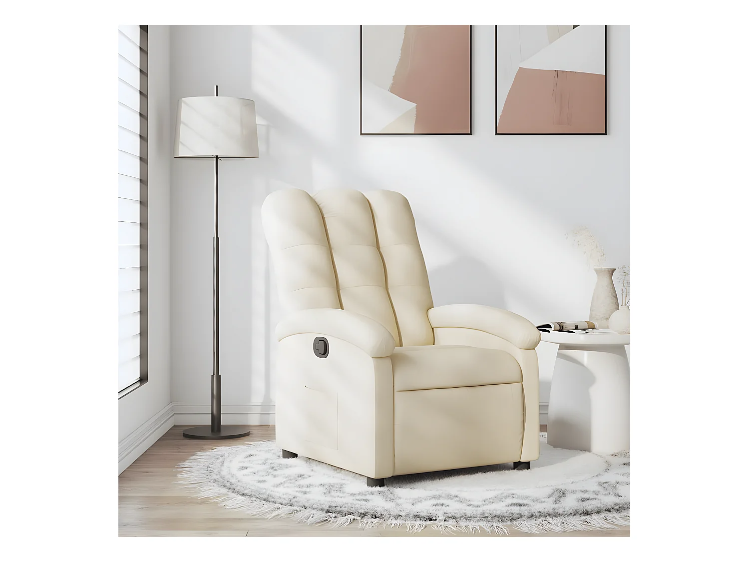 Fauteuil inclinable Crème Tissu
