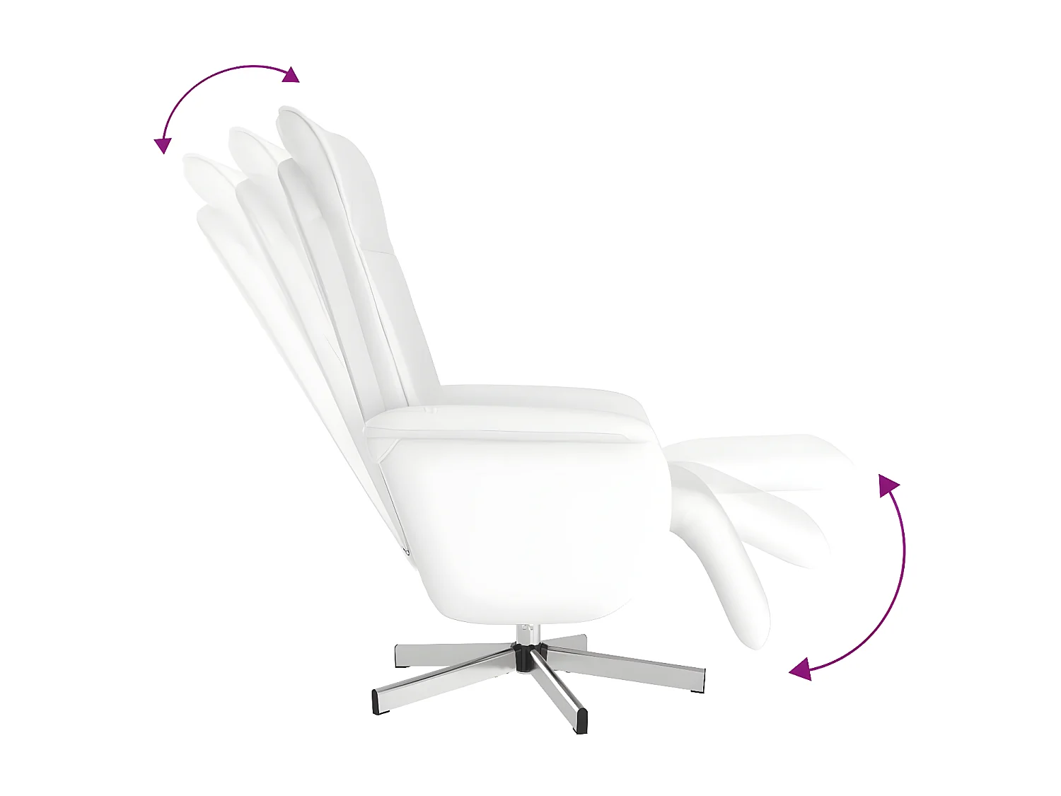 Sillón de masaje reclinable reposapiés polipiel blanca