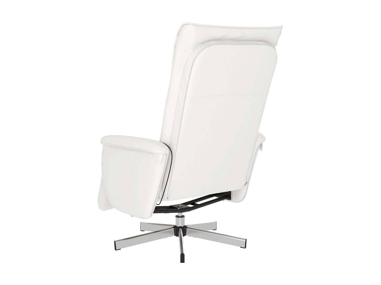 Sillón de masaje reclinable reposapiés polipiel blanca