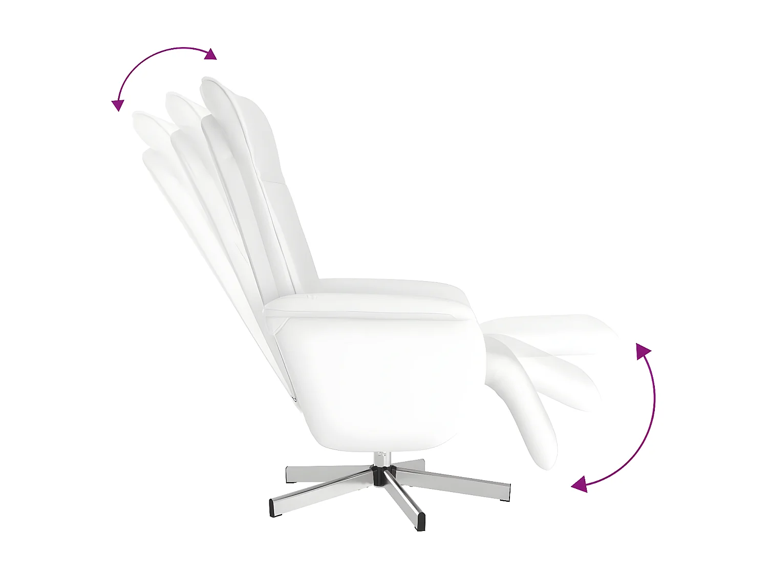 Sillón de masaje reclinable reposapiés polipiel blanca