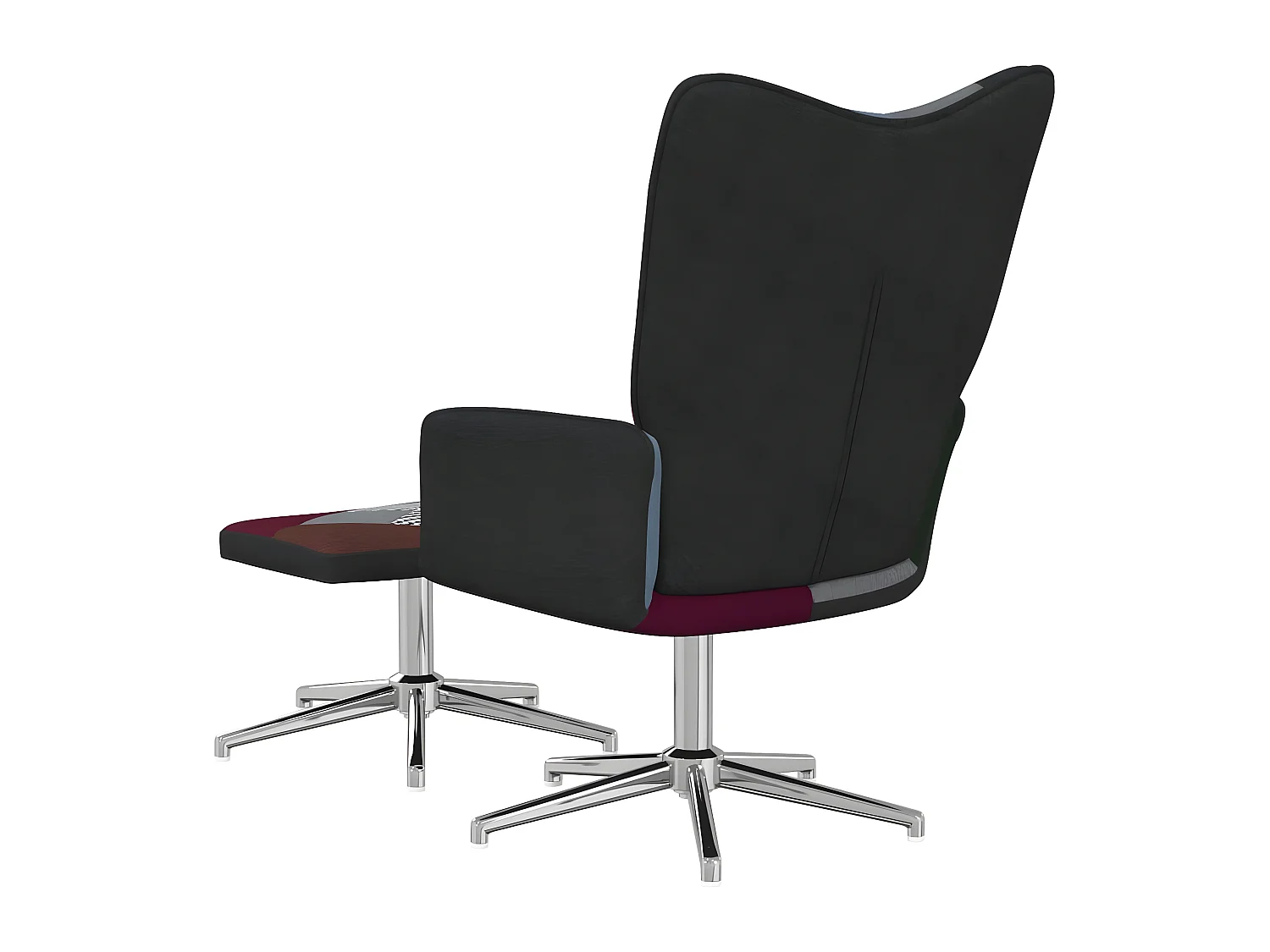 Relaxsessel mit Fußstütze Patchworkstoff