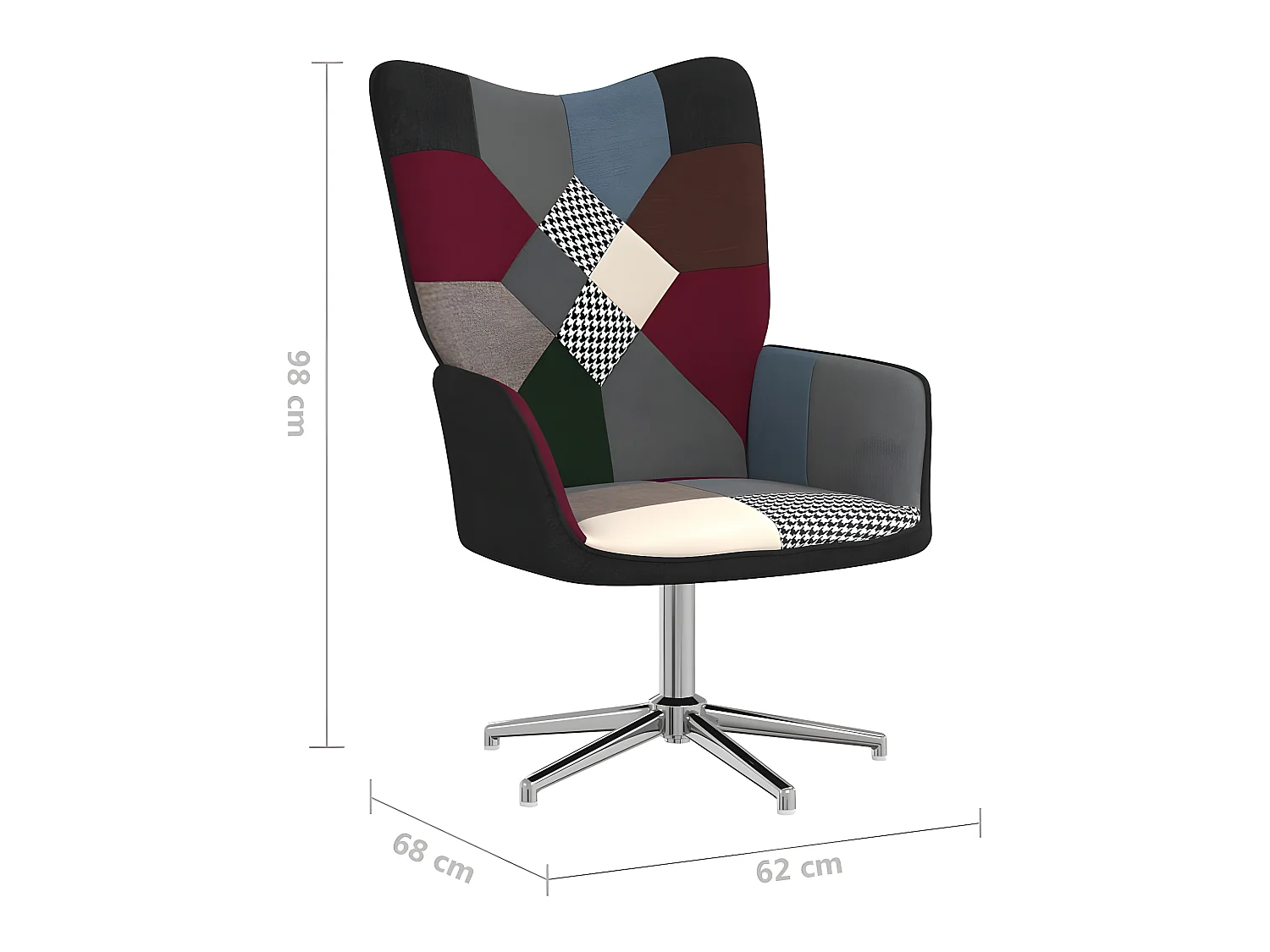 Relaxsessel mit Fußstütze Patchworkstoff