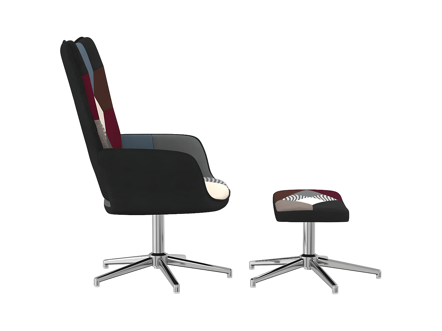 Relaxsessel mit Fußstütze Patchworkstoff