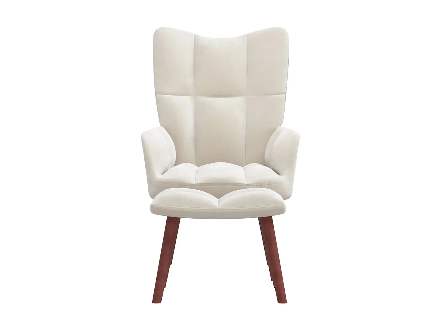 Poltrona relax con poggiapiedi Velluto bianco crema