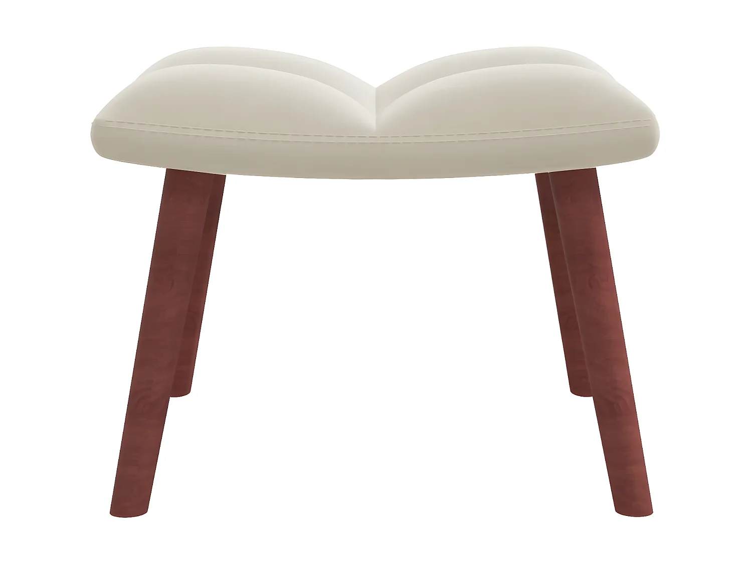 Chaise de relaxation avec repose-pied Blanc crème Velours