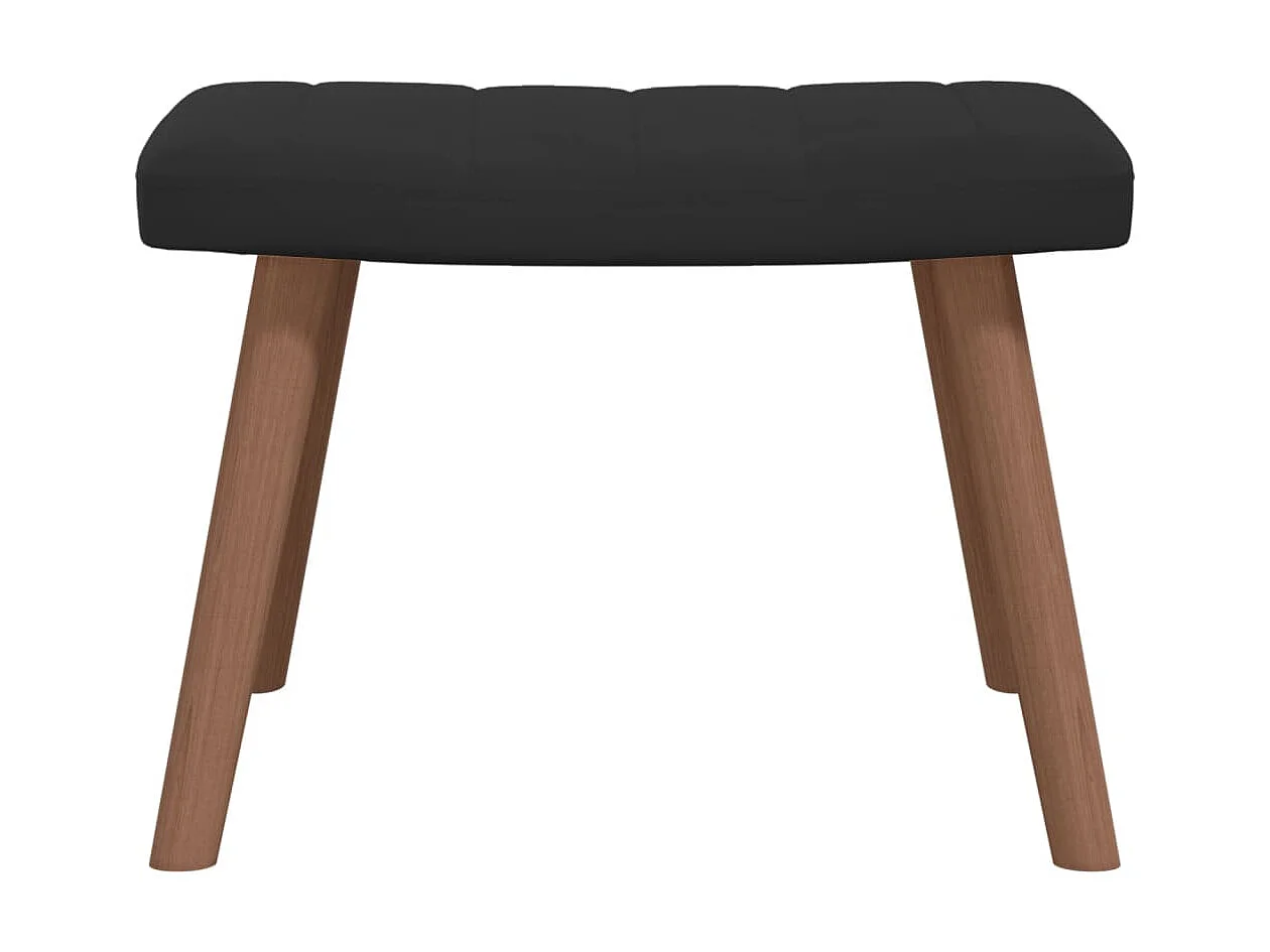 Chaise de relaxation avec repose-pied Noir Velours