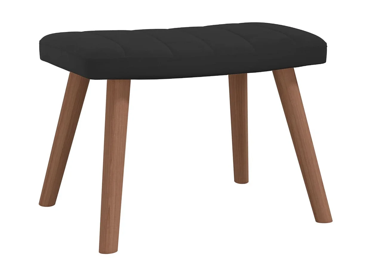 Chaise de relaxation avec repose-pied Noir Velours