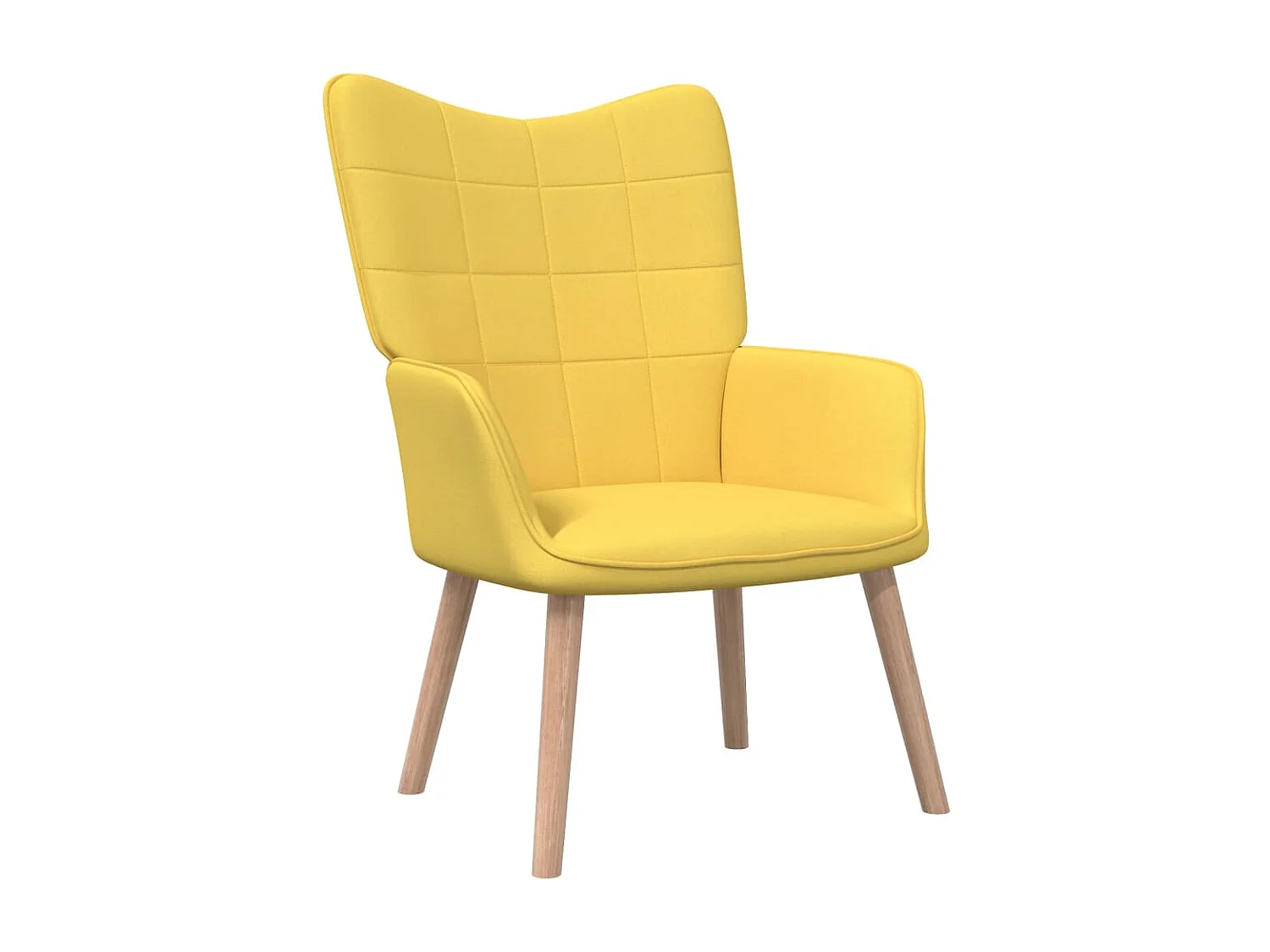 Sillón de relajación con taburete Tela amarillo mostaza