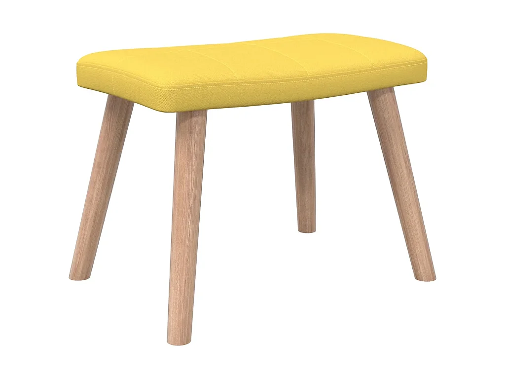 Sillón de relajación con taburete Tela amarillo mostaza