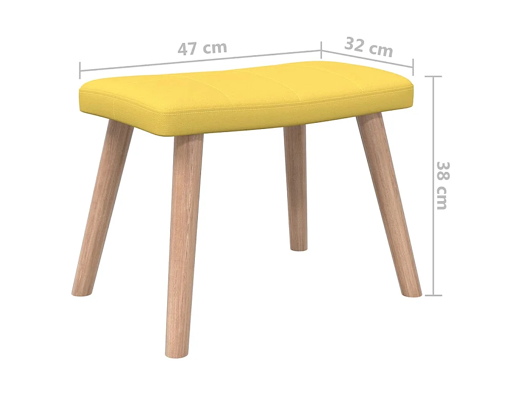 Chaise de relaxation avec tabouret Jaune moutarde Tissu