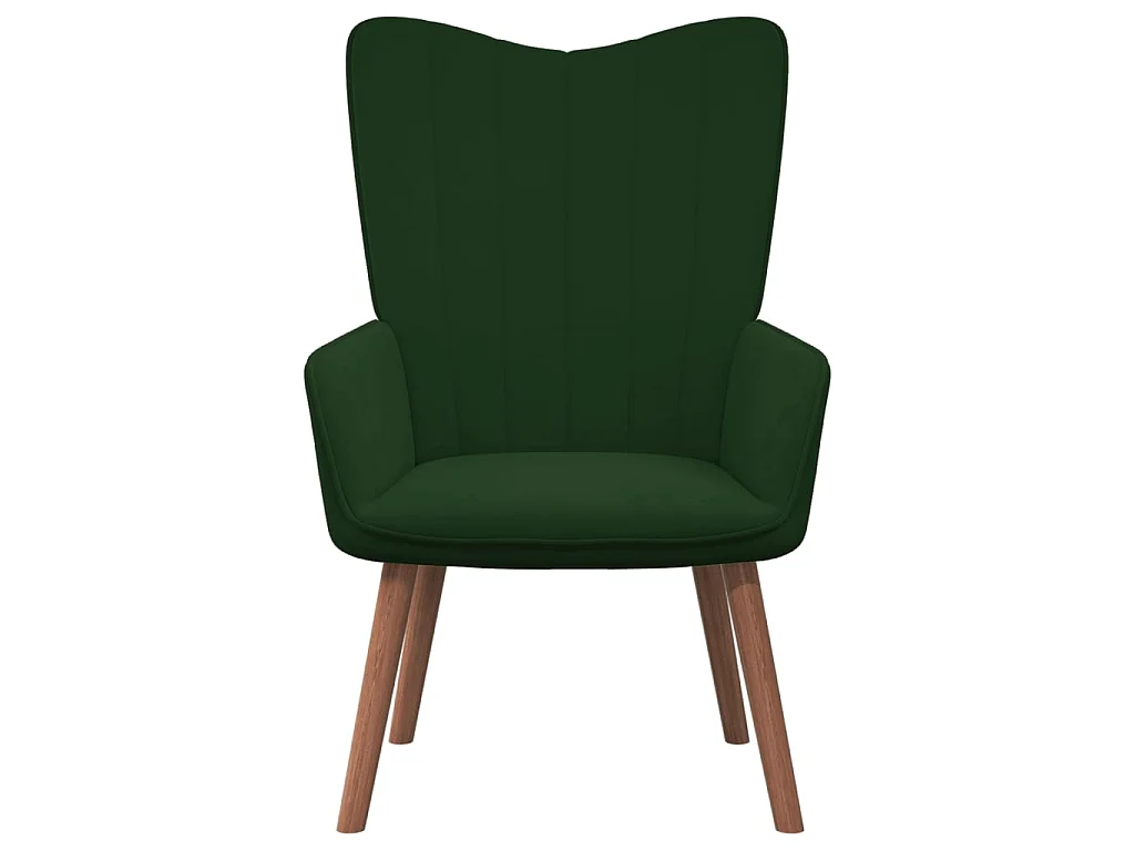 Chaise de relaxation avec repose-pied Vert foncé Velours