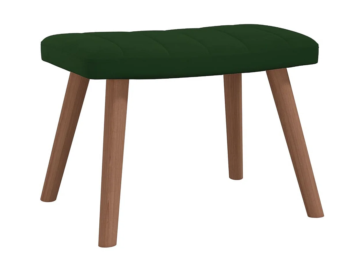 Chaise de relaxation avec repose-pied Vert foncé Velours