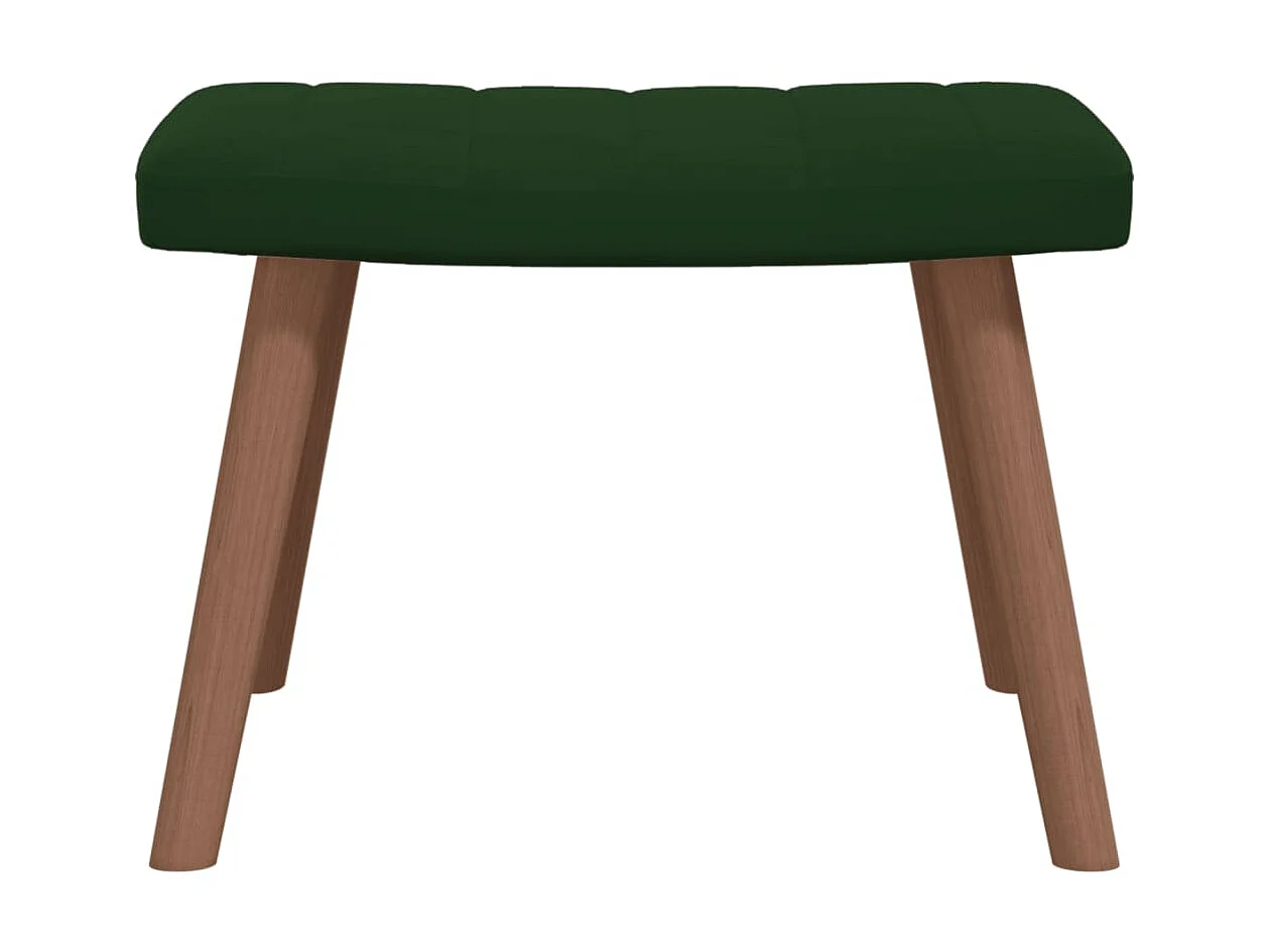 Chaise de relaxation avec repose-pied Vert foncé Velours