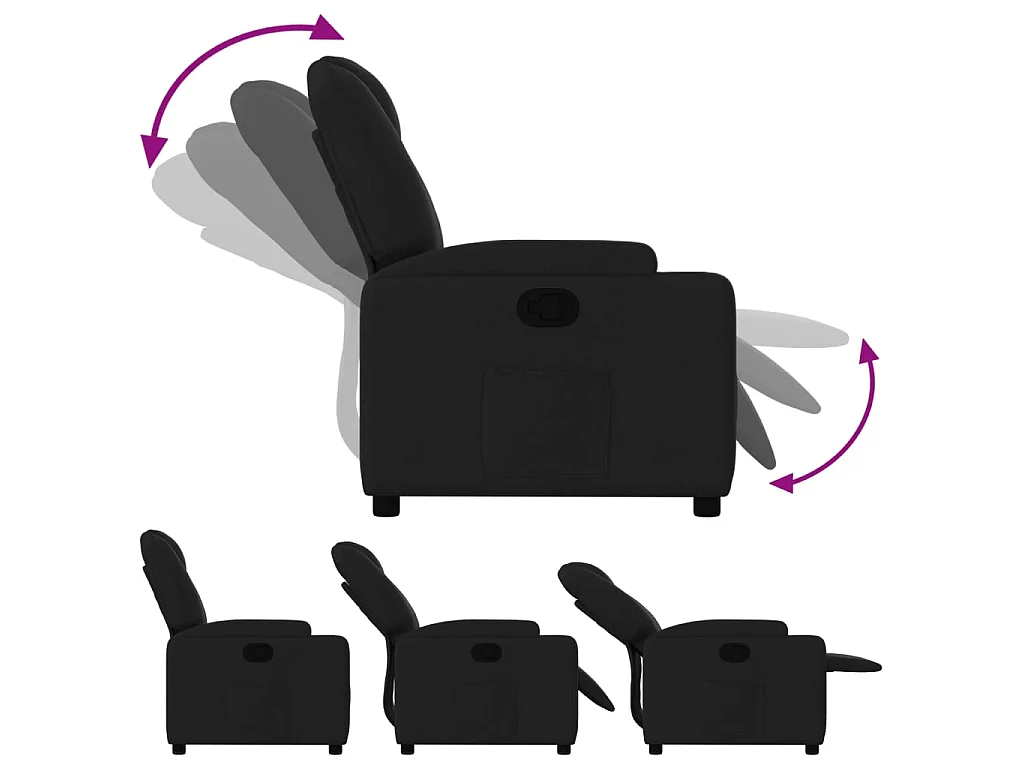 Fauteuil inclinable Noir Tissu