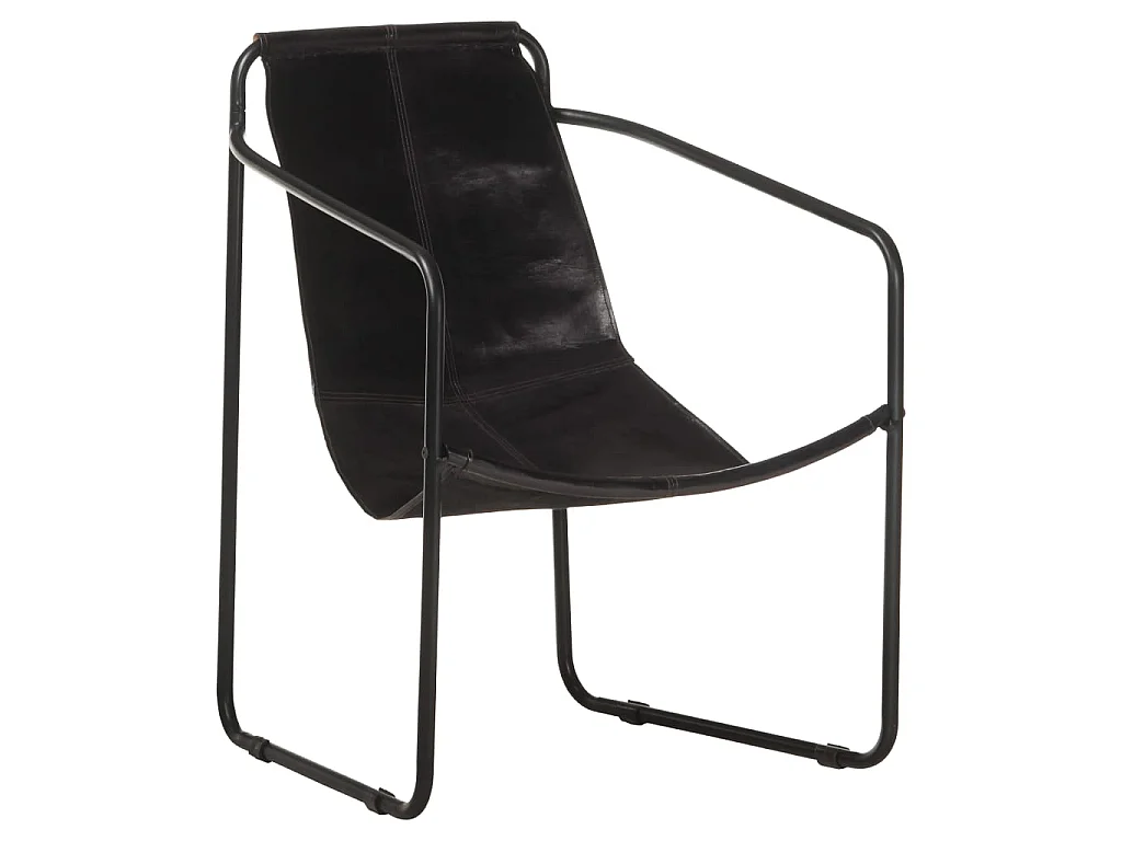 Relaxfauteuil Zwart Echt leer