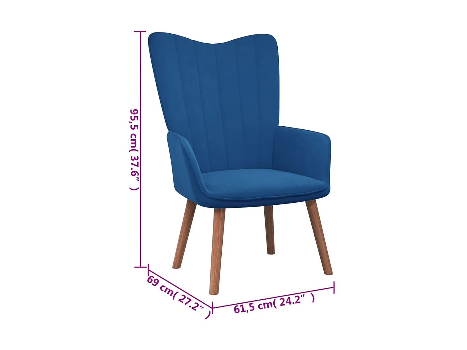 Poltrona relax in velluto blu