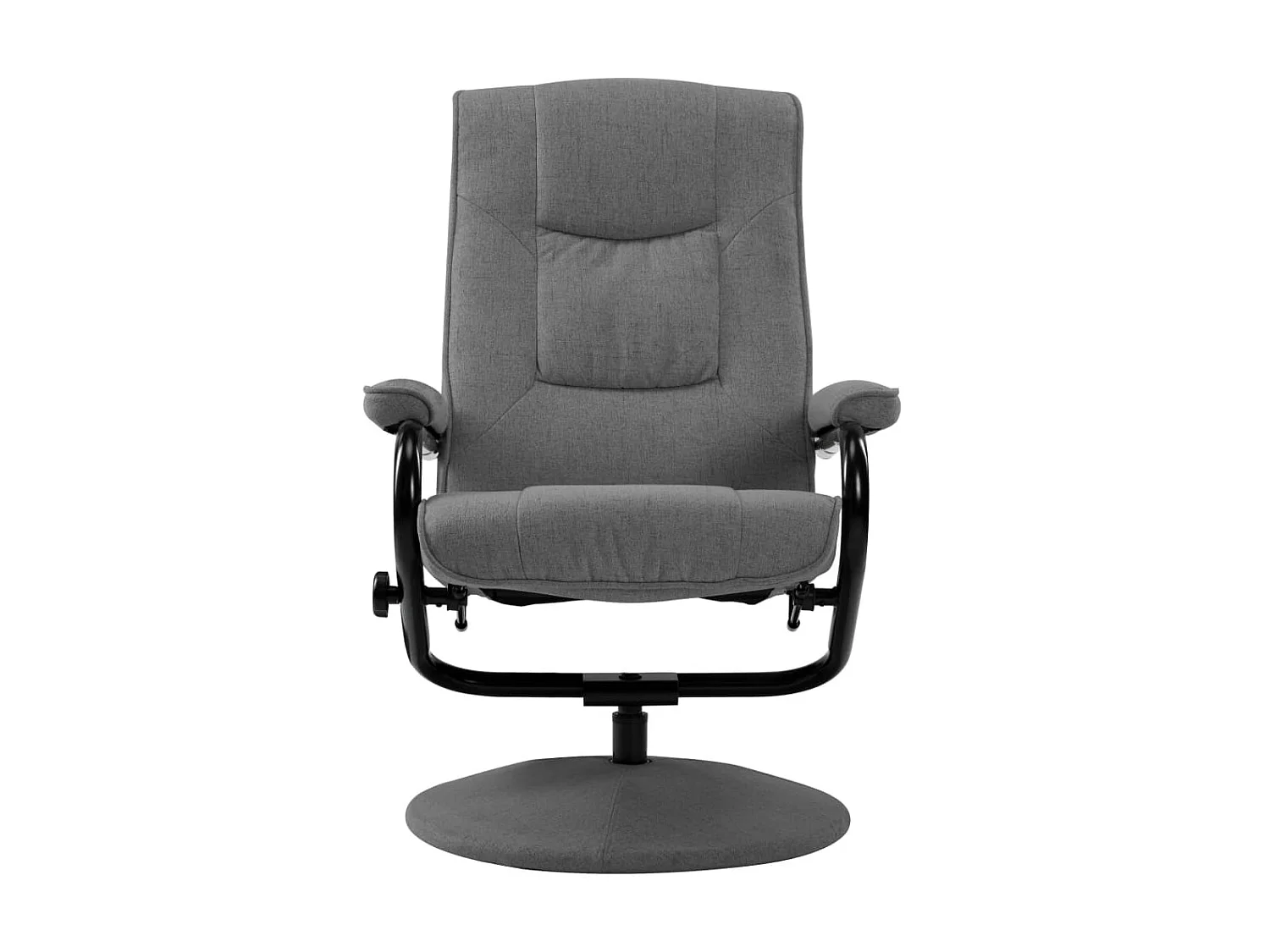 Liegesessel mit Fußstütze. Hellgrauer Stoff