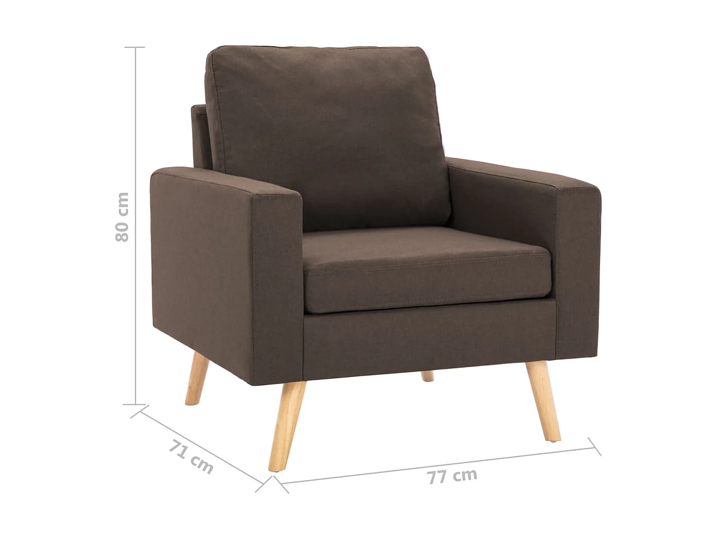 Poltrona em tecido marrom