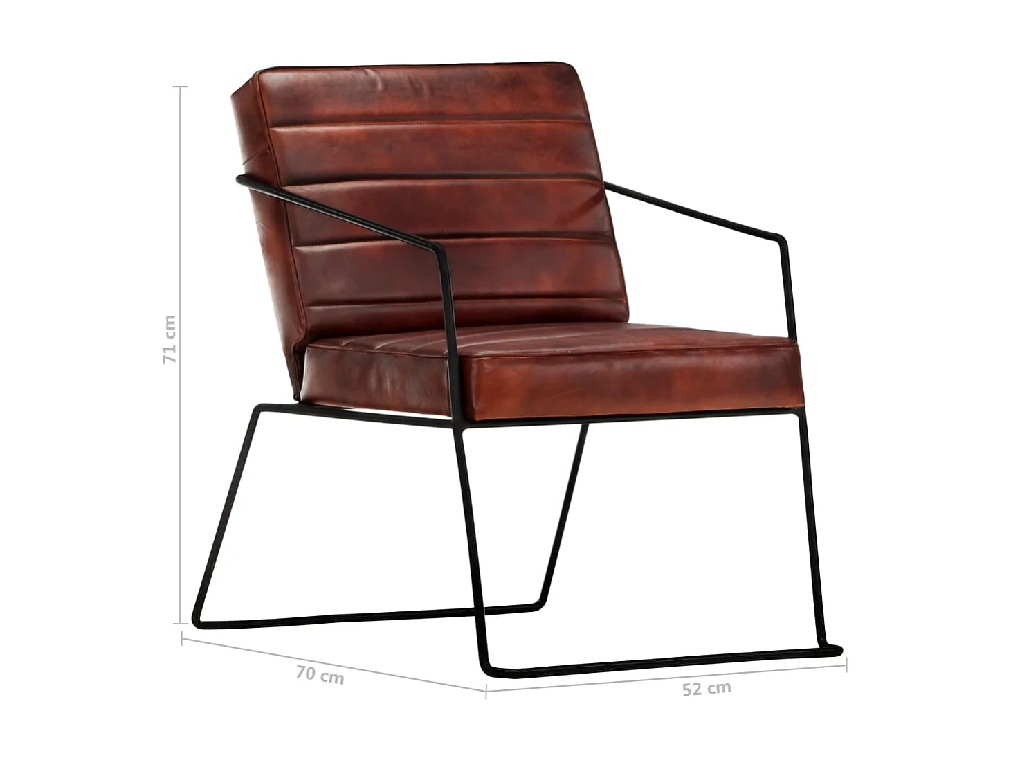 Sillón Marrón Oscuro De Cuero Genuino