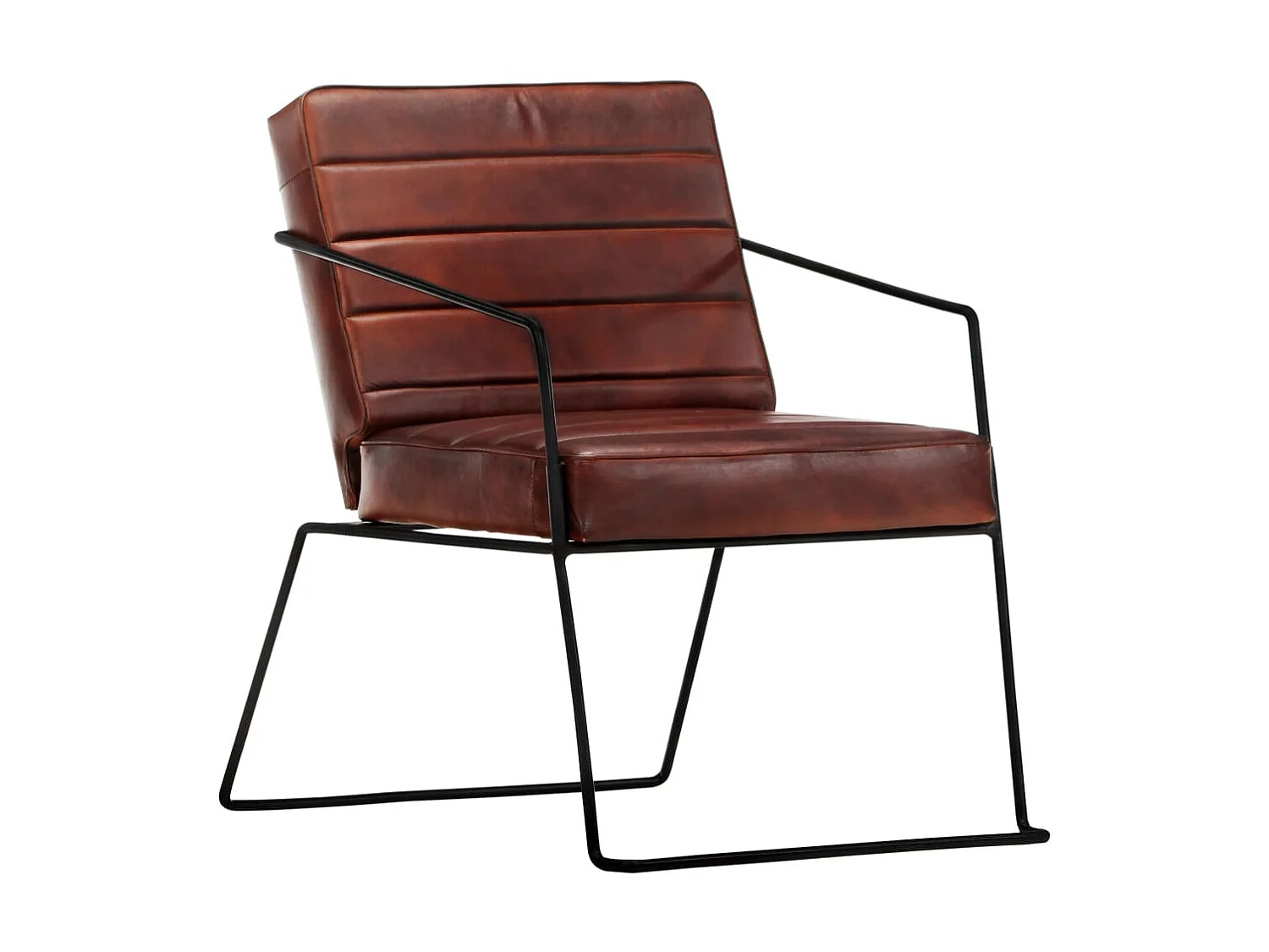 Sillón Marrón Oscuro De Cuero Genuino