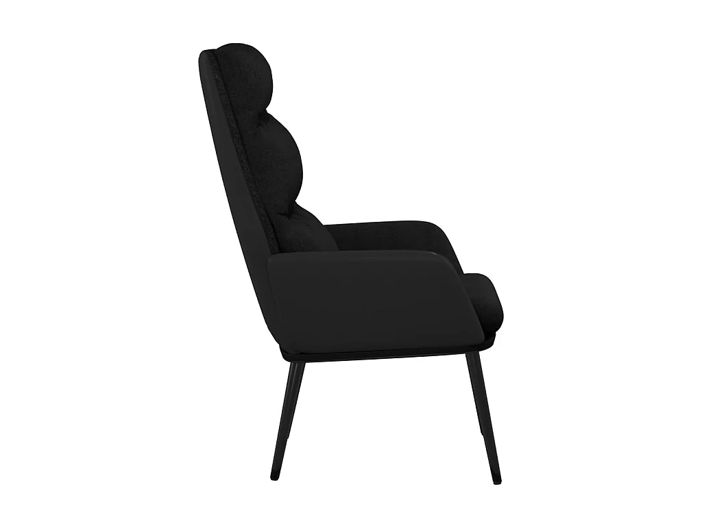 Chaise de relaxation Noir Tissu