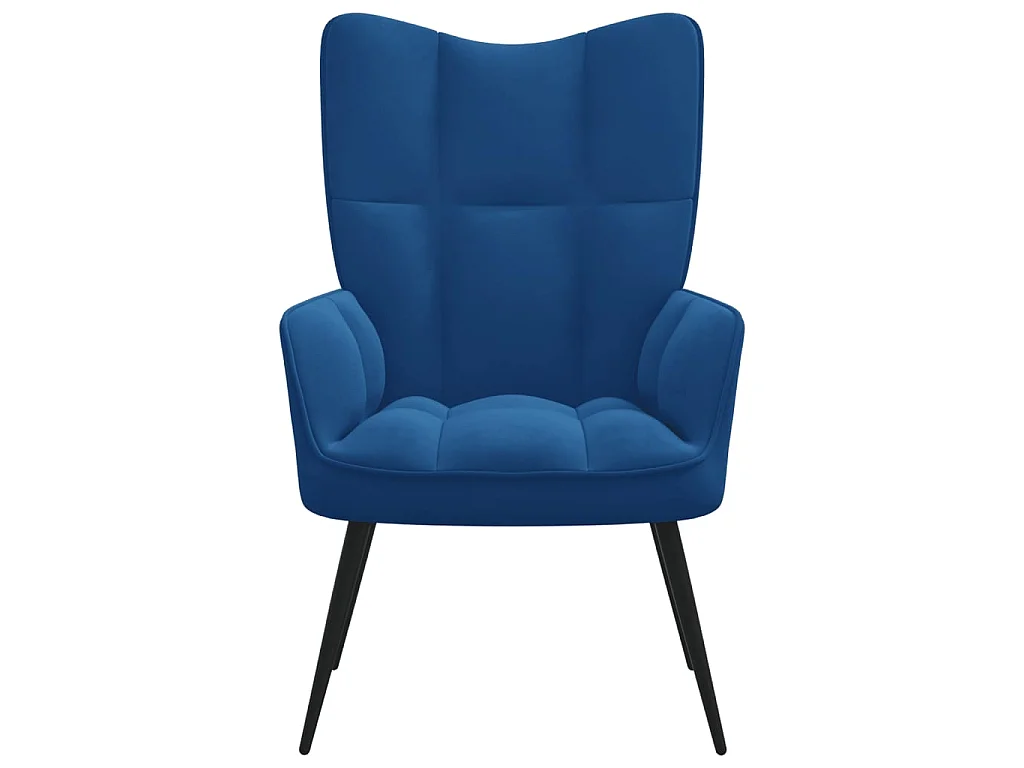 Chaise de relaxation Bleu Velours