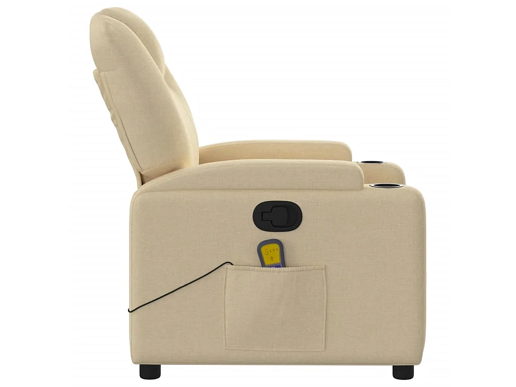 Liggende massagestoel crème stof