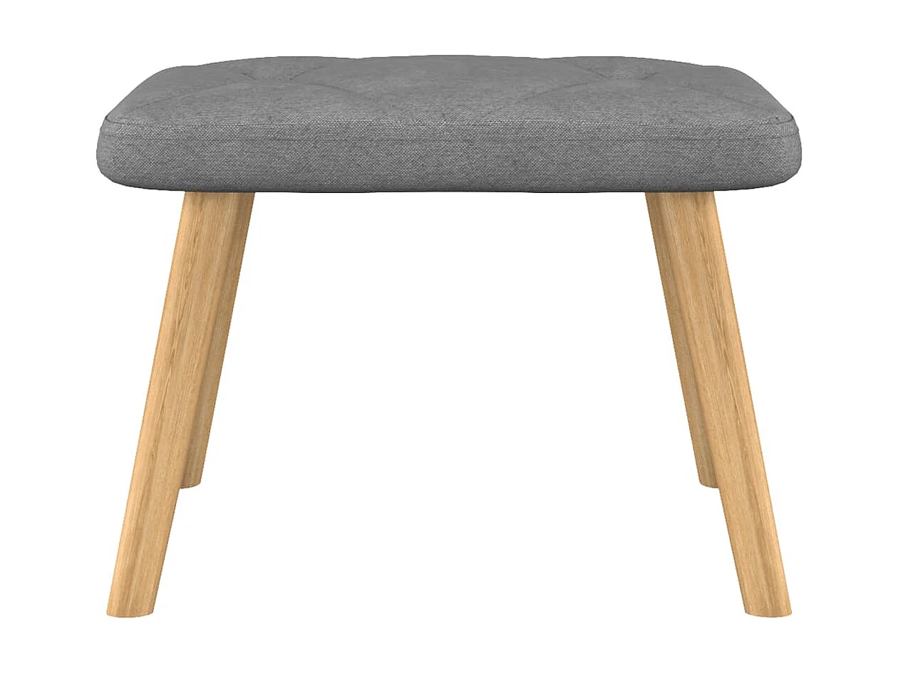 Sillón de relajación con taburete Tela gris oscuro