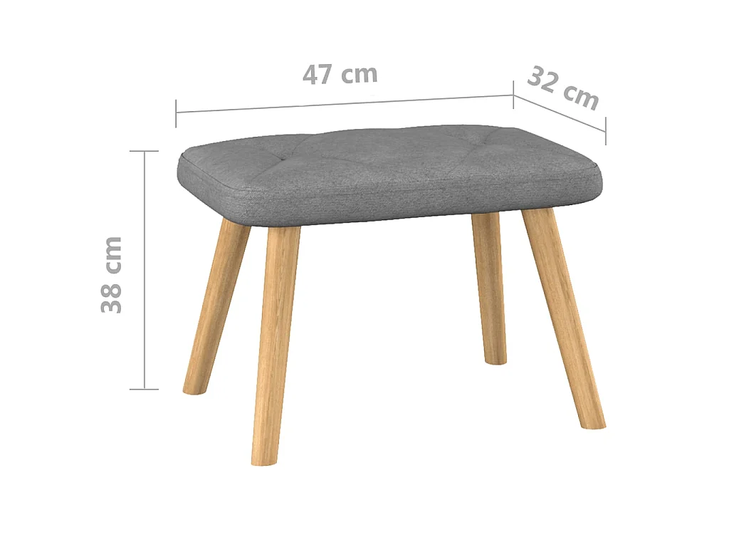 Sillón de relajación con taburete Tela gris oscuro