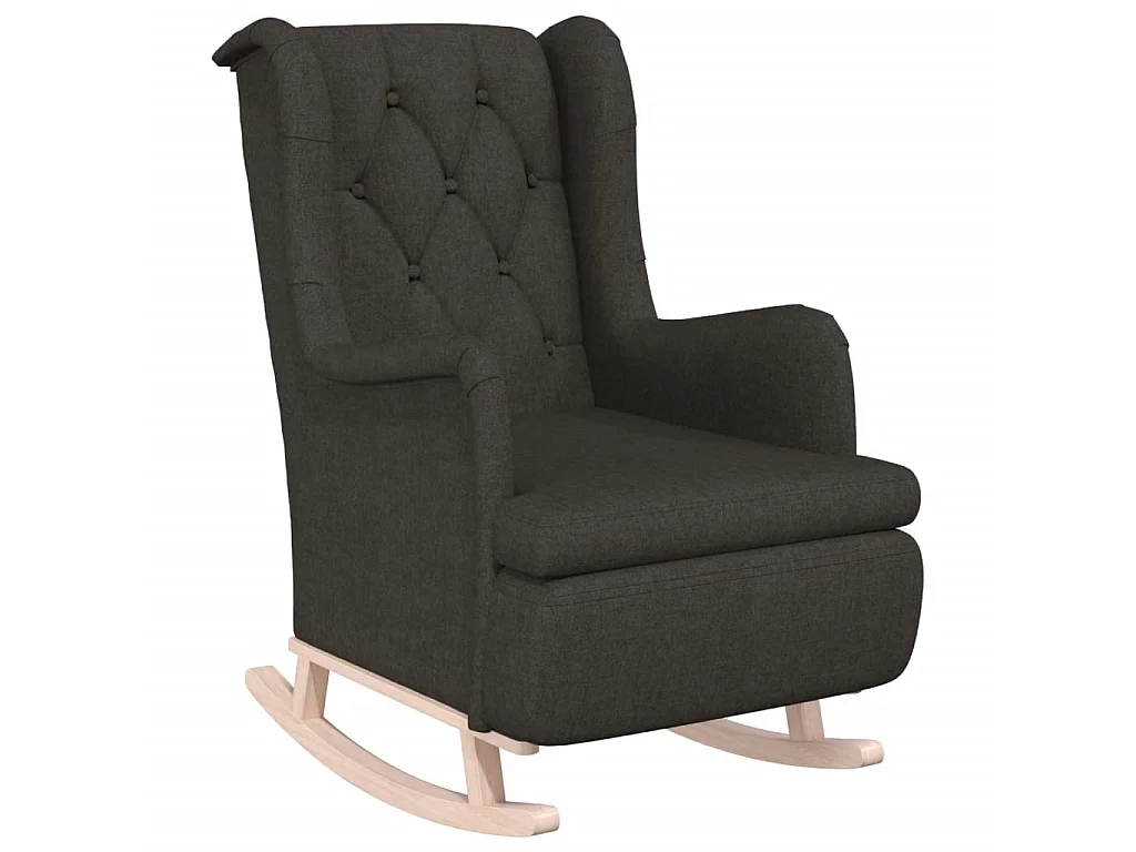 Poltrona com pernas de balanço e banco Tecido cinza escuro