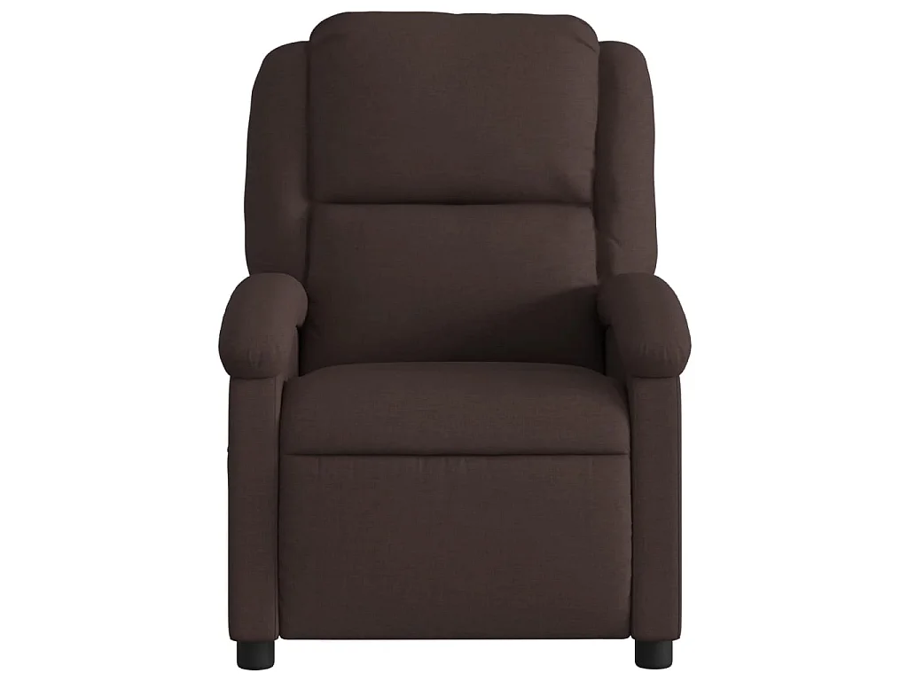 Sillón reclinable de tela marrón oscuro